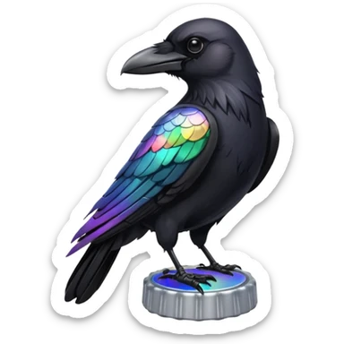 Crow + bottle cap, Street Wildlife. sticker