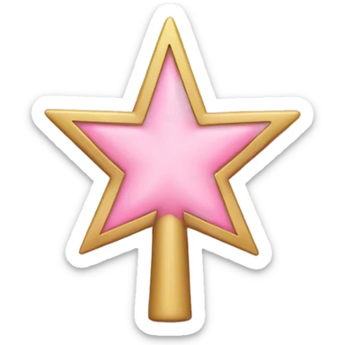 Christmas tree pink with a cross ornament, a star on top sticker