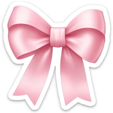 Pale pink ribbon bow sticker