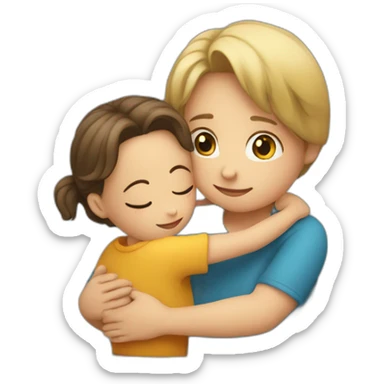 Kid huging a woman sticker