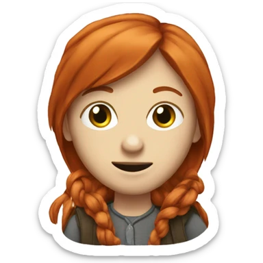 small purse worn by red head student sticker