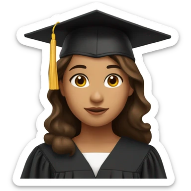 Hispanic girl with brown hair graduate  sticker