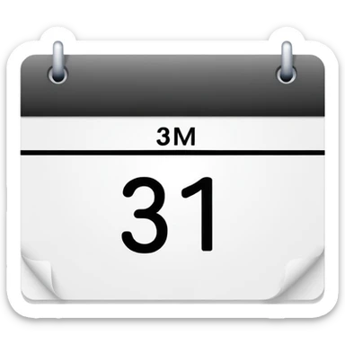 calendar with number 31 in the center sticker