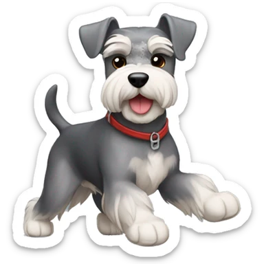 Schnauzer luchando en guerra sticker