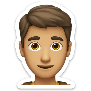 Hombre joven de ojos marrones y tupé castaño sticker