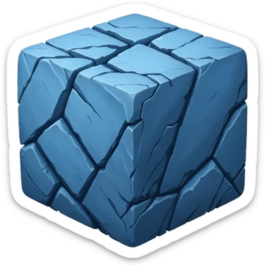 american-blue-intricate-stone-age-rocky-cube-shaped sticker