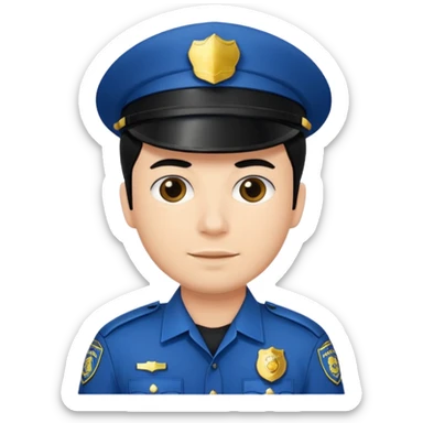 Polizist Emoji mann schwarze haare sticker