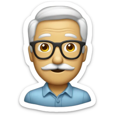 Emoji con gafas y bigote de abuelo sticker