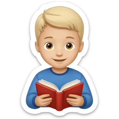 Niño pequeño leyendo un libro feliz sticker