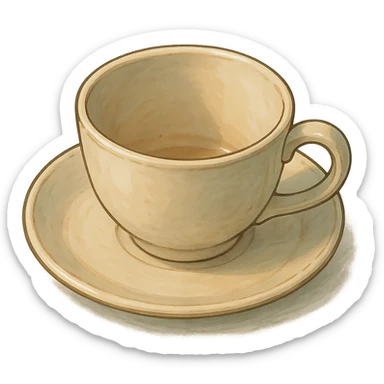 empty coffee cup in ghibli style sticker
