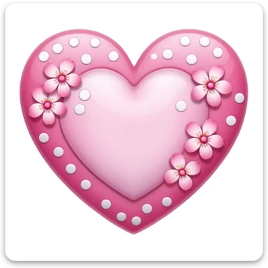 heart with sakura and polka dot pattern sticker