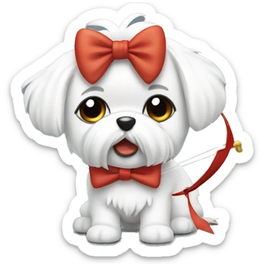 Yeah, small Maltese swearing a bow sticker