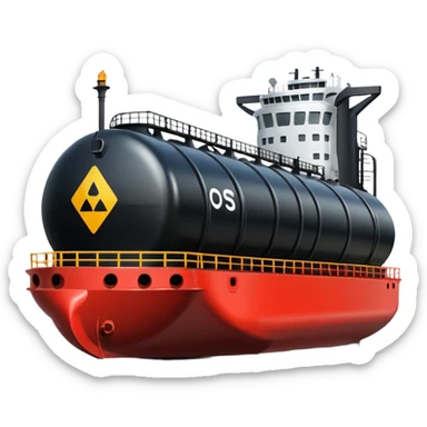 Generate a black oil tanker sticker