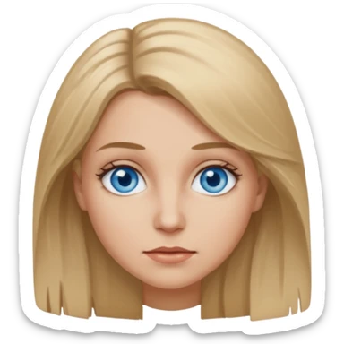 Large white lady with blue eyes and dirty blond hair sticker