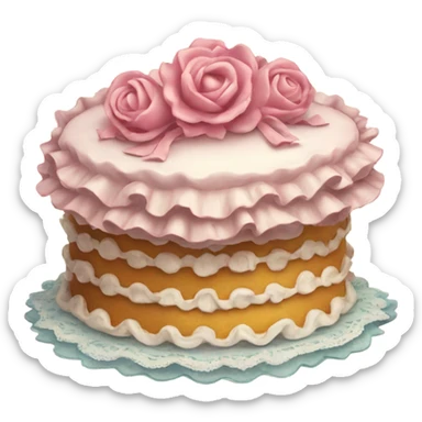frilly vintage cake sticker