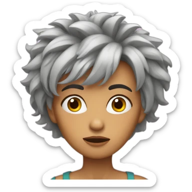 frazzled woman sticker