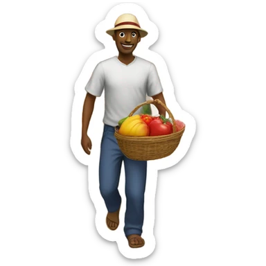 Man with large goes to the market sticker