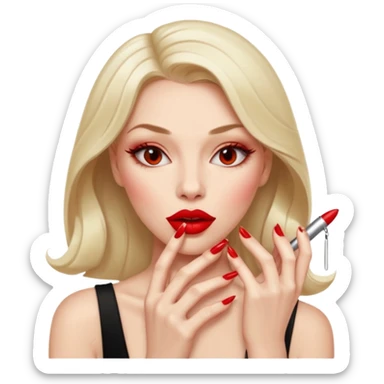 👁️🫦👁️💅💁🏼‍♀️ aguicheuse. elle se mord le coin de la lèvres  sticker