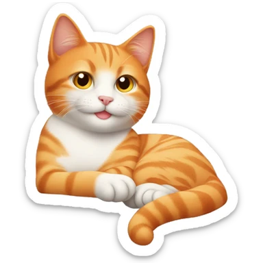 Cute orange cat chilling on a couch  sticker