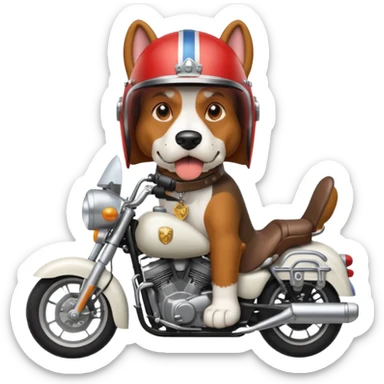 angry bassett hound on a motorcycle sticker