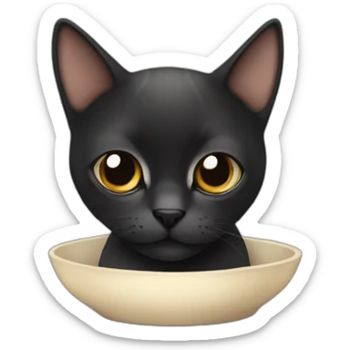 gato negro con manchas cafes sticker
