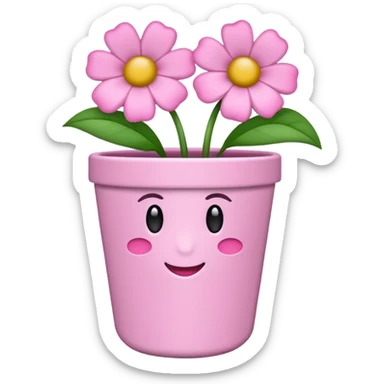 vaso branco com laço rosa sem flores sticker