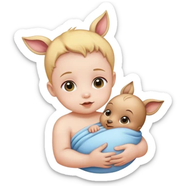 a jew baby with a halla sticker