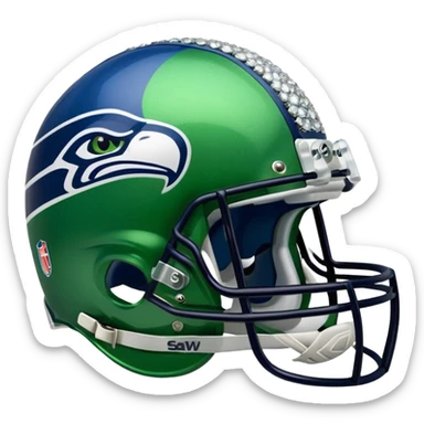 NFL Seahawks logo helmut with diamond bling  sticker