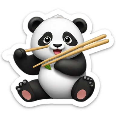 Panda qui a un sushi sur la tête  sticker
