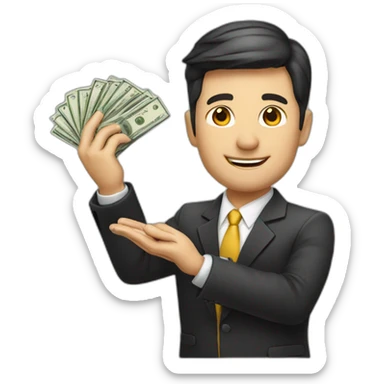 realtor with money on his hand sticker