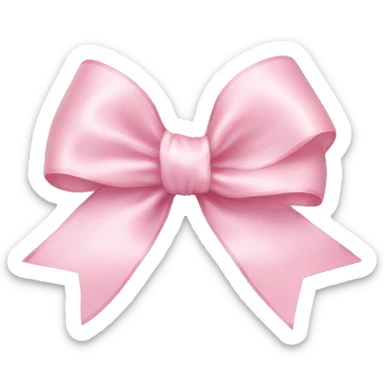 light pink ribbon bow sticker