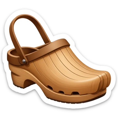 simple wooden traditional minimal clog  sticker