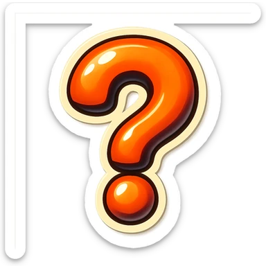 single question mark symbol, cartoon style sticker, simple and clear, no text sticker