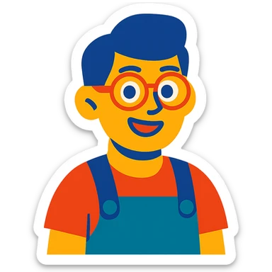 colorful cartoon illustration of a person sticker