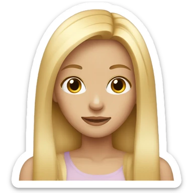 Girl with straight long blonde hair sticker