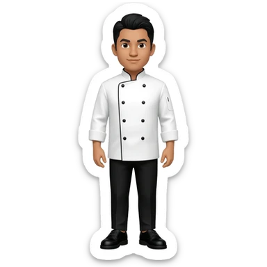 Filipino man chef uniform and black pants shoes sticker