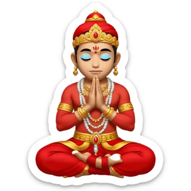 Hanuman ji seated and praying with close eyes sticker