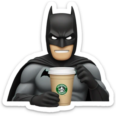 Batman drinking Starbucks sticker