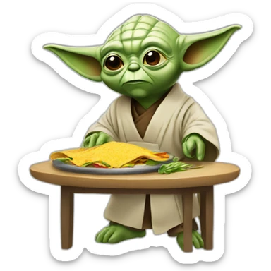 Yoda cooking tacos sticker