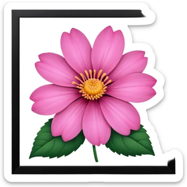 pink girly framed flower picture sticker