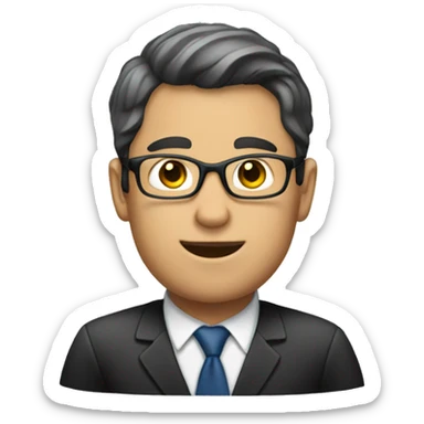 Male secretary at a desk sticker