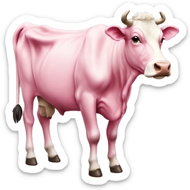 Pink full body cow  sticker