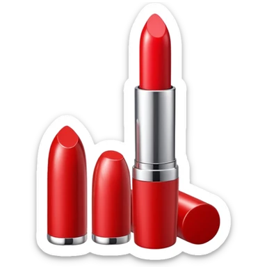 lipstick bullet, polished silver chrome, sexy beauty symbol sticker