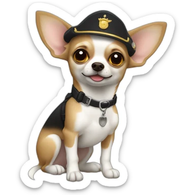 Chihuahua blanc poilu taché sticker