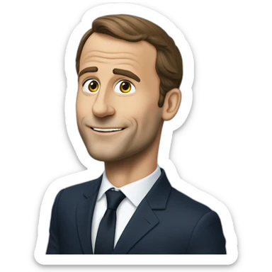 Macron qui fait un doigt d'honneur sticker