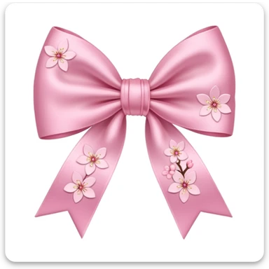 sakura bow with tiny sakura blossoms sticker