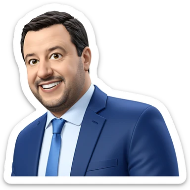 smiling man in blue jacket sticker