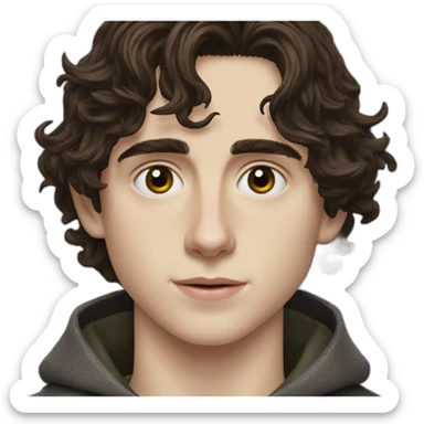 Timothee chalamet in lord of the rings character sticker