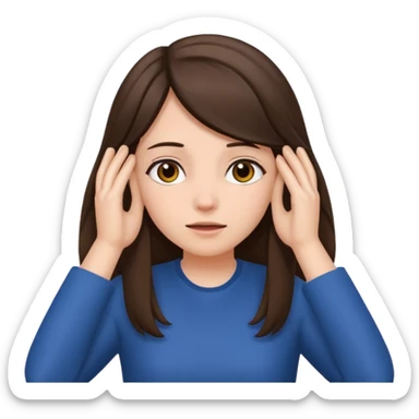 Girl covering ears sticker