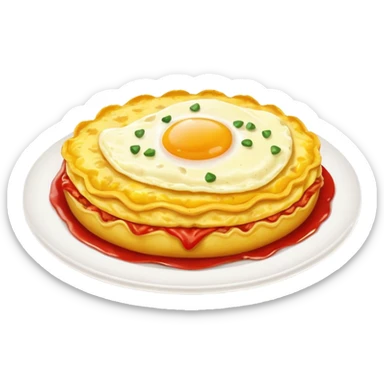 EggOmelette with red chicken 65 stuffed sticker